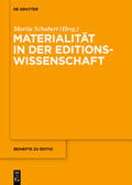 Schubert |  Materialität in der Editionswissenschaft | eBook | Sack Fachmedien