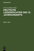 von Kraus |  Deutsche Liederdichter des 13. Jahrhunderts | eBook | Sack Fachmedien