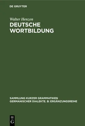 Henzen |  Deutsche Wortbildung | eBook | Sack Fachmedien