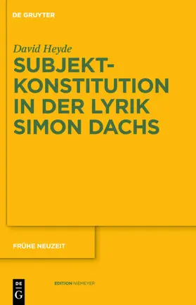 Heyde |  Subjektkonstitution in der Lyrik Simon Dachs | Buch |  Sack Fachmedien