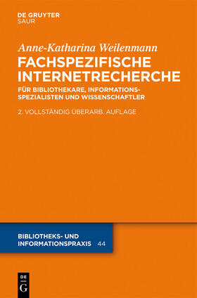 Weilenmann | Fachspezifische Internetrecherche | Buch | 978-3-11-023495-4 | sack.de