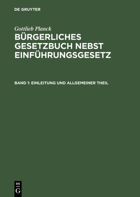 Einleitung und Allgemeiner Theil | Buch | 978-3-11-023583-8 | sack.de