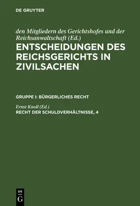 Knoll |  Recht der Schuldverhältnisse, 4 | Buch |  Sack Fachmedien