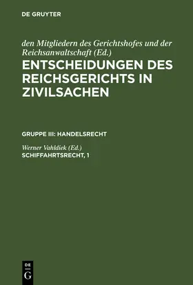 Vahldiek |  Schiffahrtsrecht, 1 | Buch |  Sack Fachmedien