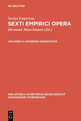Mutschmann / Empiricus | Adversus dogmaticos | E-Book | sack.de