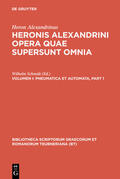 Heron Alexandrinus / Schmidt |  Pneumatica et automata | Buch |  Sack Fachmedien