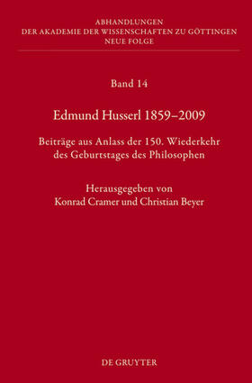 Cramer / Beyer |  Edmund Husserl 1859–2009 | eBook | Sack Fachmedien