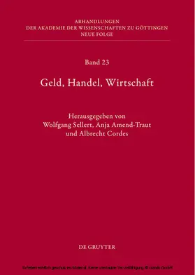 Sellert / Amend-Traut / Cordes |  Geld, Handel, Wirtschaft | eBook | Sack Fachmedien