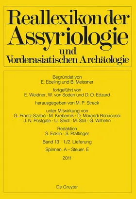 Bramanti / Ebeling / Fechner |  Reallexikon der Assyriologie und Vorderasiatischen Archäologie, Bd 13/Lieferung 1/2, Spinnen. A - Steuer. E | Buch |  Sack Fachmedien