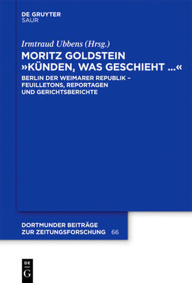 Ubbens | Moritz Goldstein "Künden, was geschieht..." | E-Book | sack.de