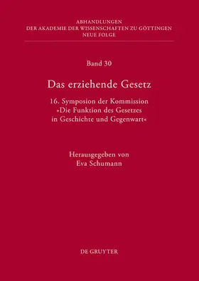 Schumann |  Das erziehende Gesetz | Buch |  Sack Fachmedien