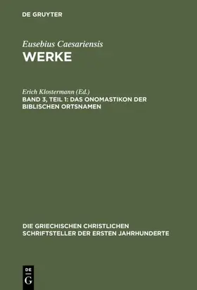 Klostermann | Das Onomastikon der biblischen Ortsnamen | E-Book | www.sack.de