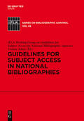 Jahns |  Guidelines for Subject Access in National Bibliographies | Buch |  Sack Fachmedien