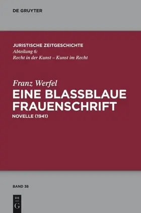 Werfel |  Eine blaßblaue Frauenschrift | eBook | Sack Fachmedien