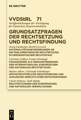 Lienbacher / et al. / Grzeszick | Grundsatzfragen der Rechtsetzung und Rechtsfindung | Buch | 978-3-11-028737-0 | sack.de
