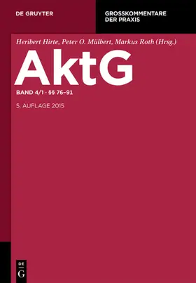 Habersack / Kort / Foerster | §§ 76-91 | Buch | 978-3-11-029313-5 | sack.de