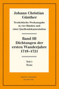 Günther / Bölhoff |  Dichtungen der ersten Wanderjahre 1719-1721 | Buch |  Sack Fachmedien