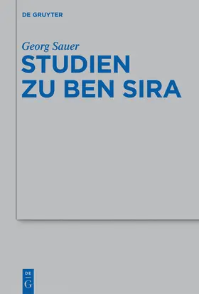 Sauer |  Studien zu Ben Sira | Buch |  Sack Fachmedien