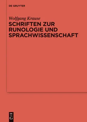 Krause / van Nahl / Beck |  Schriften zur Runologie und Sprachwissenschaft | Buch |  Sack Fachmedien