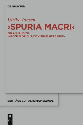 Jansen | "Spuria Macri" | Buch | 978-3-11-030849-5 | www.sack.de