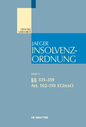 Schmidt / Mankowski |  §§ 335-359; Art. 102-110 EGInsO | eBook | Sack Fachmedien