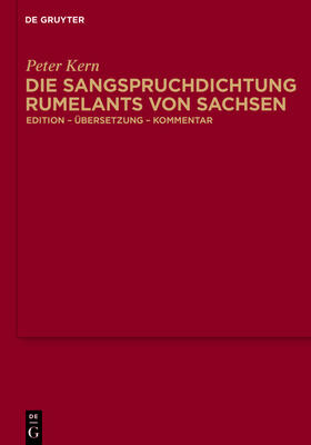 Kern | Die Sangspruchdichtung Rumelants von Sachsen | E-Book | sack.de