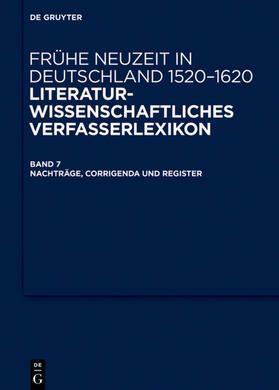 Kühlmann / Steiger / Müller |  Nachträge, Corrigenda und Register | Buch |  Sack Fachmedien