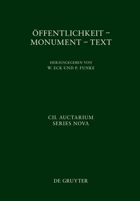 Eck / Funke |  Öffentlichkeit - Monument - Text | Buch |  Sack Fachmedien
