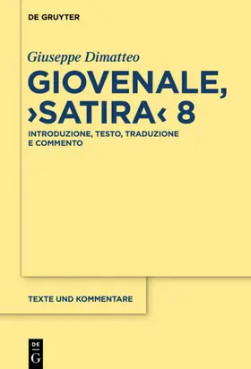 Dimatteo |  Giovenale, "Satira" 8 | eBook | Sack Fachmedien