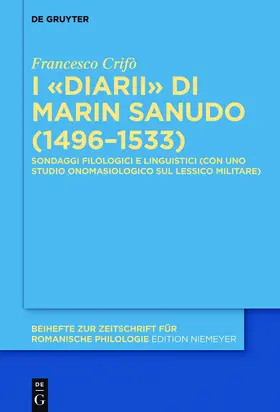 Crifò |  I 'Diarii' di Marin Sanudo (1496-1533) | Buch |  Sack Fachmedien
