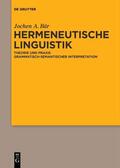Bär |  Hermeneutische Linguistik | Buch |  Sack Fachmedien