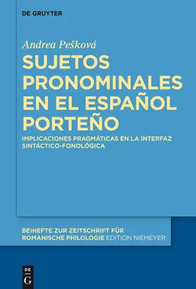 Peškova | Sujetos pronominales en el español porteño | Buch | 978-3-11-041575-9 | www.sack.de