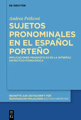 Peškova / Peskova |  Sujetos pronominales en el español porteño | eBook | Sack Fachmedien