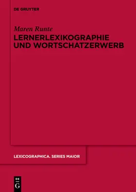 Runte | Lernerlexikographie und Wortschatzerwerb | E-Book | sack.de