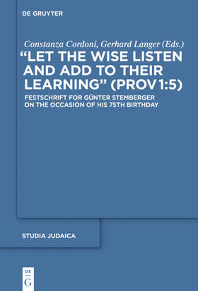 Cordoni / Langer | "Let the Wise Listen and add to Their Learning" (Prov 1:5) | E-Book | sack.de