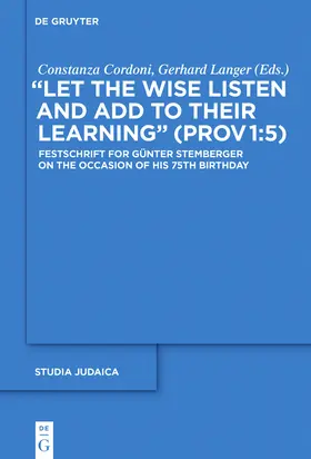 Langer / Cordoni | "Let the Wise Listen and add to Their Learning" (Prov 1:5) | Buch | 978-3-11-044103-1 | sack.de