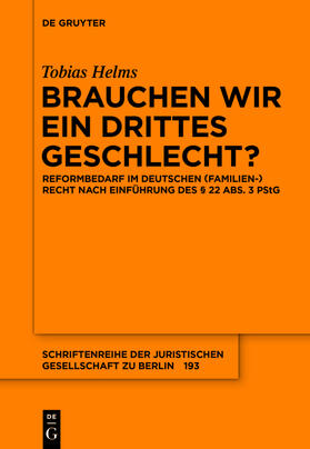 Helms | Brauchen wir ein drittes Geschlecht? | Buch | 978-3-11-044181-9 | sack.de