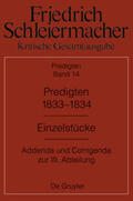 Meckenstock |  Friedrich Schleiermacher: Kritische Gesamtausgabe. Predigten / Predigten 1833-1834 | Buch |  Sack Fachmedien