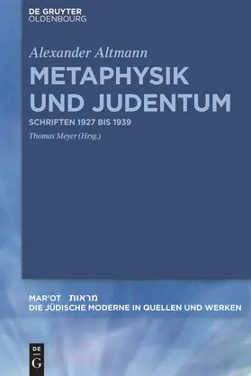 Altmann / Meyer |  Metaphysik und Judentum | Buch |  Sack Fachmedien