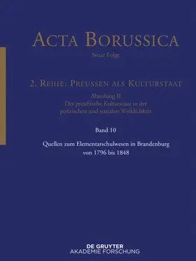 BBAW / Neugebauer / Zilch | Quellen zum Elementarschulwesen in Brandenburg von 1796 bis 1848 | E-Book | www.sack.de