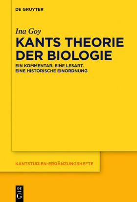 Goy | Kants Theorie der Biologie | Buch | 978-3-11-047110-6 | sack.de