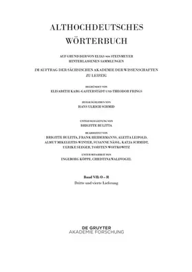 Schmid |  Band VII: O – R. 3. und 4. Lieferung (ouga bis platamuos) | Buch |  Sack Fachmedien