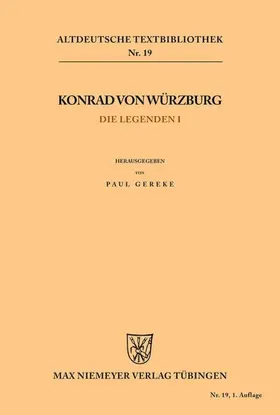 Gereke / Konrad von Würzburg |  Die Legenden I | eBook | Sack Fachmedien