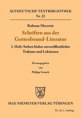 Rulman Merswin / Strauch | Schriften aus der Gottesfreund-Literatur | E-Book | www.sack.de