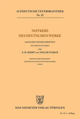 Sehrt / Starck | Notkers des Deutschen Werke | Buch | 978-3-11-048424-3 | www.sack.de
