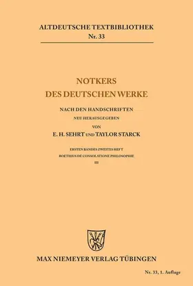 Sehrt / Starck |  Notkers des Deutschen Werke | eBook | Sack Fachmedien