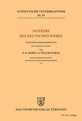 Starck / Sehrt | Notkers des Deutschen Werke | Buch | 978-3-11-048428-1 | sack.de