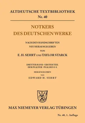 Sehrt |  Notkers des Deutschen Werke | Buch |  Sack Fachmedien
