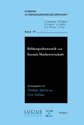 Apolte / Vollmer |  Bildungsökonomik und Soziale Marktwirtschaft | eBook | Sack Fachmedien