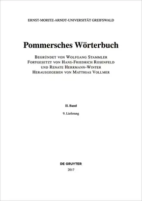 Stammler / Vollmer |  Pommersches Wörterbuch. Band II, 9. Lieferung | Buch |  Sack Fachmedien